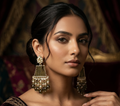 Olive Muse Kundan Drop Earrings