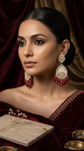 Ruby-Red Pearl Chandbalis