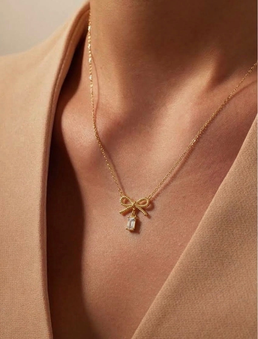 The Regal Ribbon Éclat: Royal Empress 24K Gold-Plated Heirloom Pendant