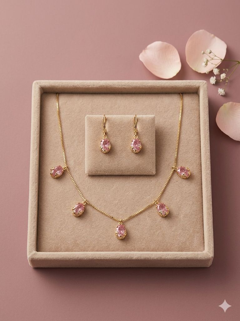 The "Gulabi Nakhra" Rose-Quartz Affair Set