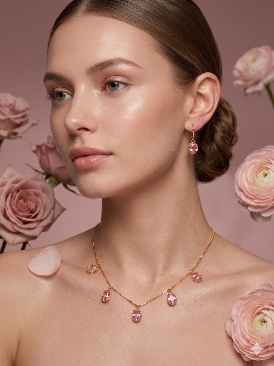 The "Gulabi Nakhra" Rose-Quartz Affair Set